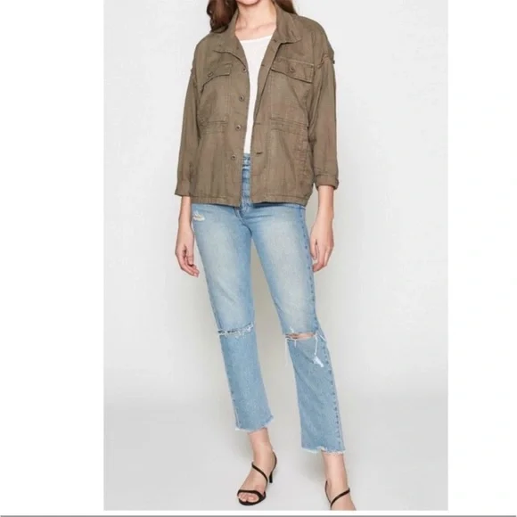 Joie Kendora Linen Cargo Jacket